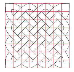 Rutenett til hjelp for å tegne keltiske knuter.
