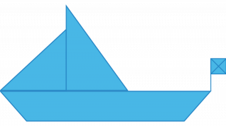 Seilbåt av geometriske figurer.